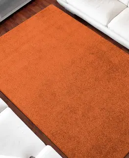 Koberce SHAGGY Jednobarevný koberec oranžové barvy