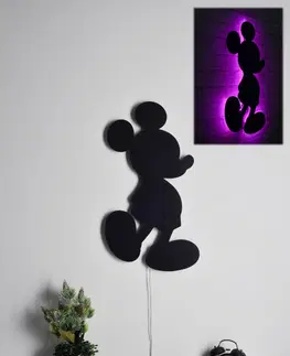 Bytové doplňky a dekorace Hanah Home Nástěnná dekorace s led osvětlením Mickey Mouse růžová