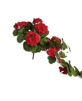 Květiny Umělý převis Muškát červená, 68 cm