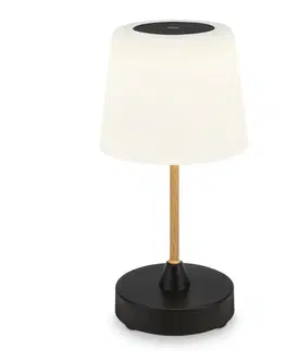 LED stolní lampy BRILONER LED bateriové stolní svítidlo pr.12,5 cm, LED modul, 3W, 350 lm, černá IP44 BRILO 7445-015