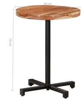 Jídelní stoly Bistro stůl kulatý hnědá / černá Dekorhome ø 80 cm