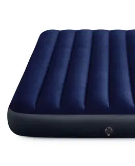 Nafukovací postele Velurová nafukovací matrace INTEX 191x137cm modrá