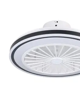 Domácí ventilátory Eglo Eglo 35182-LED Stmívatelný stropní látor FRANA LED/25,5W/230V bílá/černá+DO 