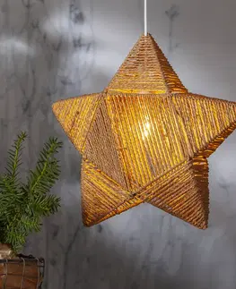 Vánoční světelná hvězda STAR TRADING Dekorační hvězda Rappe, papírové provázky, závěsná