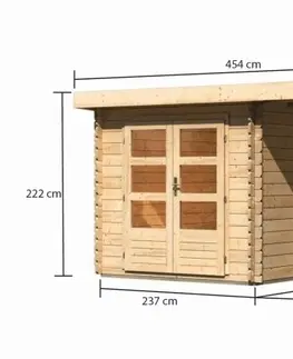 Dřevěné plastové domky Dřevěný zahradní domek BASTRUP 4 s přístavkem Lanitplast