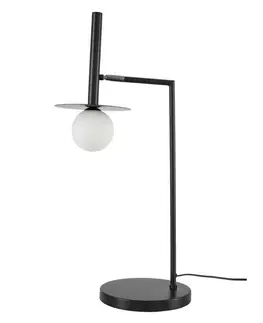 Designové stolní lampy NOVA LUCE stolní lampa PIELO černý kov opálové sklo G9 1x5W 230V IP20 třída II bez žárovky 9043308
