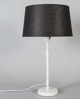 Stolni lampy Stolní lampa bílá s černým odstínem 35 cm nastavitelná - Parte