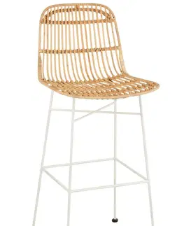Barové židle Přírodní ratanová barová židle Emmi Rattan Natural - 47*42*92cm J-Line by Jolipa 11255