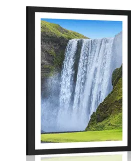 Příroda Plakát s paspartou ikonický vodopád na Islandu