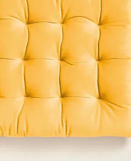 Podsedáky na židle Luxusní žlutý velurový polštář na židli 40x40 cm