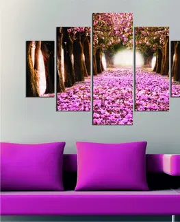 Obrazy Hanah Home Vícedílný obraz Alej Stromů 92 x 56 cm