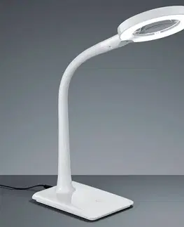 Stolní lupy s osvětlením Trio Lighting S nohou- LED světlo s lupou Lupo, bílé
