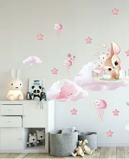 Zvířátka Fantasy dětská nálepka na zeď pro holčičky s pohádkovými postavičkami
