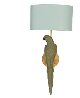 Svítidla Barevná nástěnná lampa s papouškem Perroquet – Ø 23*44 cm E27 /max 1*60W Clayre & Eef 5LMC0010