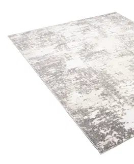 Moderní koberce Krémový designový koberec s šedým abstraktním vzorem