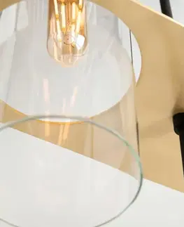 Industriální závěsná svítidla HUDSON VALLEY závěsné svítidlo SMYTH kov/mosaz/sklo bronz/kartáčovaná mosaz/čirá E27 1x75W F6397-CE
