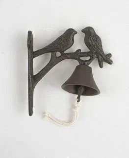 Bytové dekorace Litinový zvonek Ptáčci, 18,5 cm