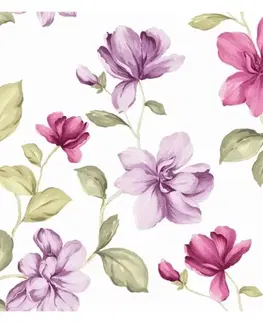 Závěsy Forbyt, Závěs dekorační nebo látka, New York Květ, fialový, 150 cm 150 cm