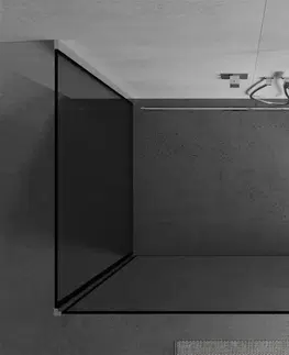 Sprchové zástěny MEXEN/S Kioto Sprchová zástěna WALK-IN 140 x 110 x 30 cm, černý vzor, chrom 800-140-110-221-01-70-030
