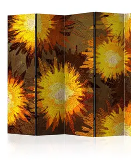 Paravány Paraván Sunflower dance Dekorhome 225x172 cm (5-dílný)