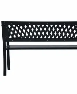 Zahradní lavice Zahradní ocelová lavička 125 cm černá
