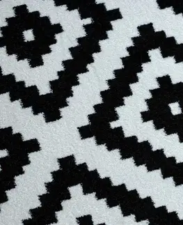 Koberce a koberečky Dywany Lusczow Kusový koberec SKETCH PHILIP bílý / černý - čtverce, velikost 60x100