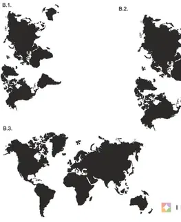 Samolepky na zeď Samolepka na zeď - Mapa světa ve vlastní barvě a velikosti
