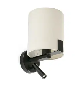 Moderní nástěnná svítidla FARO NILA nástěnné svítidlo s čtecí lampičkou, černá a bílá