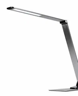 Stolní lampy do kanceláře Solight LED stolní lampička stmívatelná, 11W,  změna chromatičnosti, broušený hliník, stříbrná WO51-S