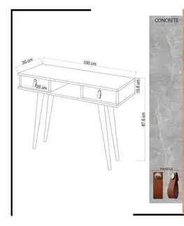 Konzolové stolky Hanah Home Konzolový stolek Lawen 100 cm hnědý
