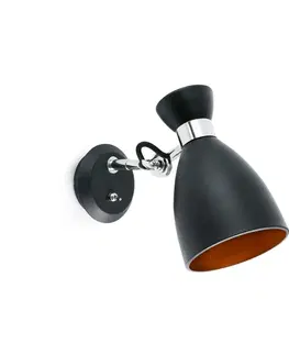 Industriální bodová svítidla FARO RETRO nástěnná lampa, černá a měď
