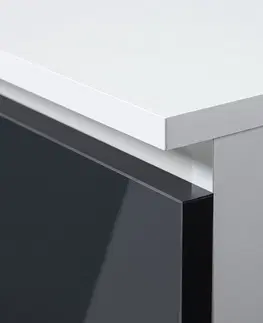 Psací stoly Ak furniture Rohový psací stůl B20 bílý/grafitový pravý