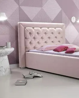 Postele ArtIdz Čalouněná jednolůžková postel DANIELLE | hnědá 90 x 200 cm