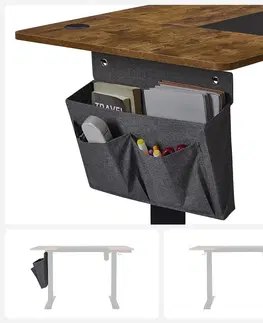 Psací stoly SONGMICS Psací stůl Foral elektricky nastavitelný 120 cm hnědý
