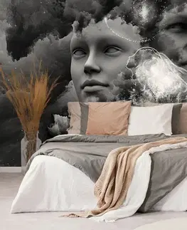 Samolepící tapety Samolepící tapeta virtuální mysl v černobílém provedení