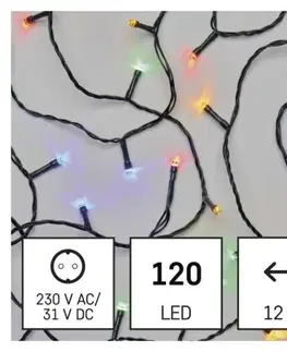 Vánoční řetězy a lamety EMOS LED vánoční řetěz Steny s programy 12 m barevný