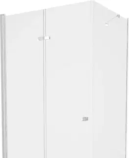 Sifony k pračkám MEXEN/S Lima sprchový kout zalamovací dveře 80 x 100, transparent, chrom + Flat černá vanička se sifonem 856-080-100-01-00-4070