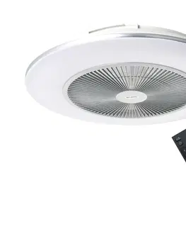 Domácí ventilátory  LED Stmívatelné stropní svítidlo s látorem ARIA LED/38W/230V stříbrná + DO 