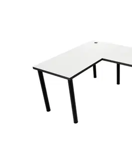 Herní stoly Expedo Počítačový rohový stůl LOOK N s LED, 160/110x73-76x50, černá, pravý