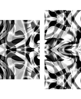 Černobílé obrazy 5-dílný obraz abstrakce v černobílém provedení