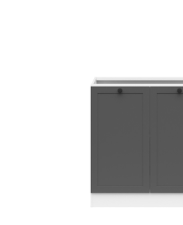 Kuchyňské linky JAMISON, skříňka dolní 80 cm bez pracovní desky, bílá/grafit