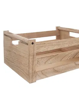 Úložné boxy Bedýnka dřevo dekorace A NATURAL 36x26x16 cm 