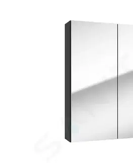 Koupelnová zrcadla Kielle Vega Zrcadlová skříňka, 60x73x15 cm, matná černá 50118604