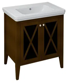 Koupelnový nábytek SAPHO CROSS umyvadlová skříňka 70x81x47cm, mahagon CR075