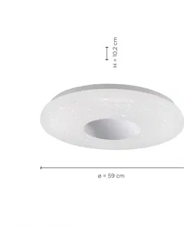 LED stropní svítidla JUST LIGHT LEUCHTEN DIRECT LED stropní svítidlo, chrom, moderní design, průměr 60cm 3000K LD 14822-17