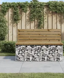 Zahradní lavice Zahradní lavice gabionový design 103 x 70 x 65 cm borové dřevo