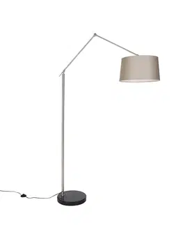 Stojaci lampy Moderní stojací lampa ocelová se stínidlem taupe 45 cm - Editor