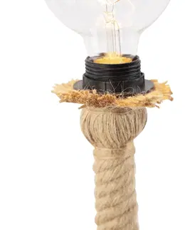 Stolni lampy Venkovská stolní lampa vyrobená z lana - Ropa