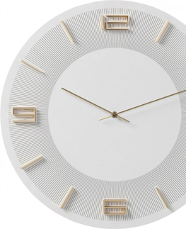 Nástěnné hodiny KARE Design Nástěnné hodiny Leonardo - bílozlaté