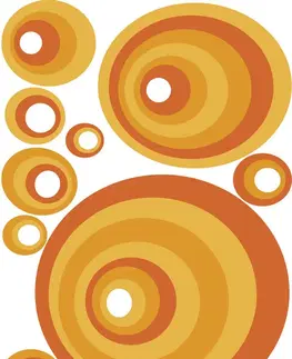 Nálepky Dekorační nálepky na stěnu oranžové kruhy